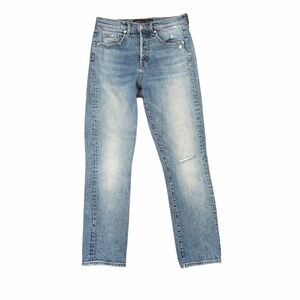 Veronica Beard Jeans Ryleigh Slim Straight Distressed High Rise 27